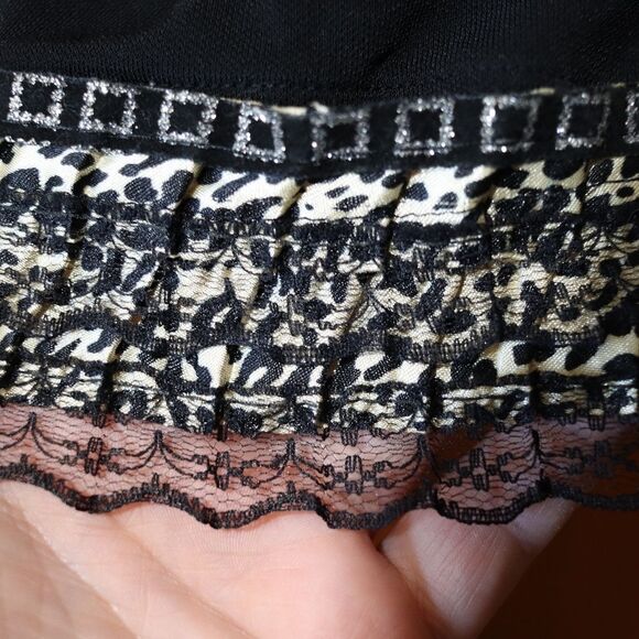 DKNY Black Cardigan with Sparkly Trim Large - Picture 6 of 14